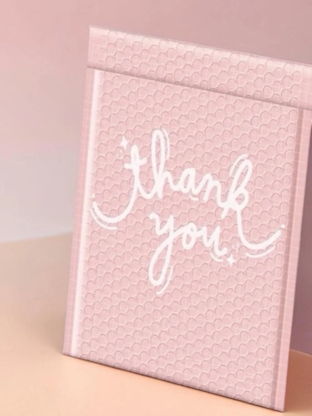 Pink 'Thank You' Bubble Mailers - Decorative Shipping Envelopes 10ct 8.5”x12”